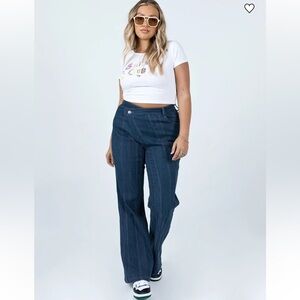 Princess Polly Odette Striped Wide Leg Jeans